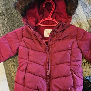 12-18 months burgundy winter coat